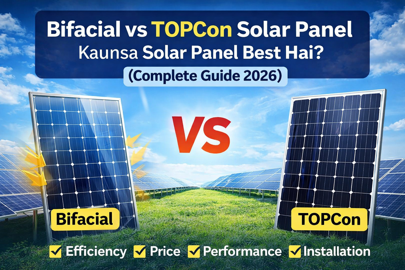 Bifacial vs TOPCon Solar Panel: Kaunsa Solar Panel Best Hai? Complete Guide 2026