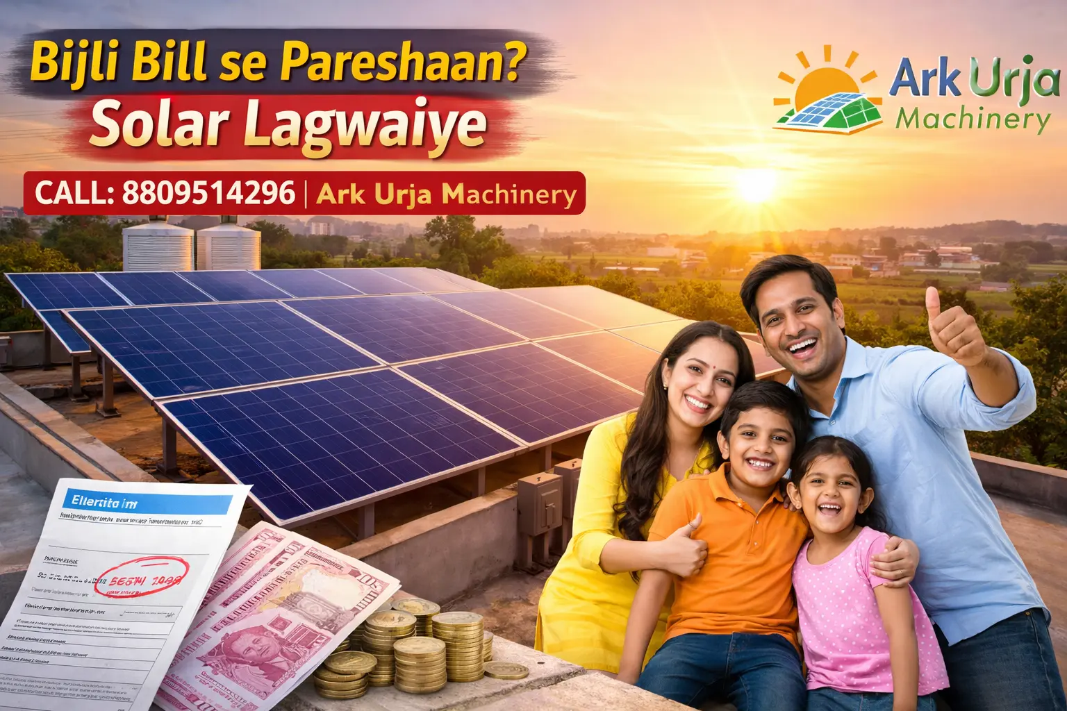 Begusarai me PM Suryaghar Muft Bijli Yojana: 100% Loan par Solar Lagwaye Bina Paise Ke – Ark Urja Machinery