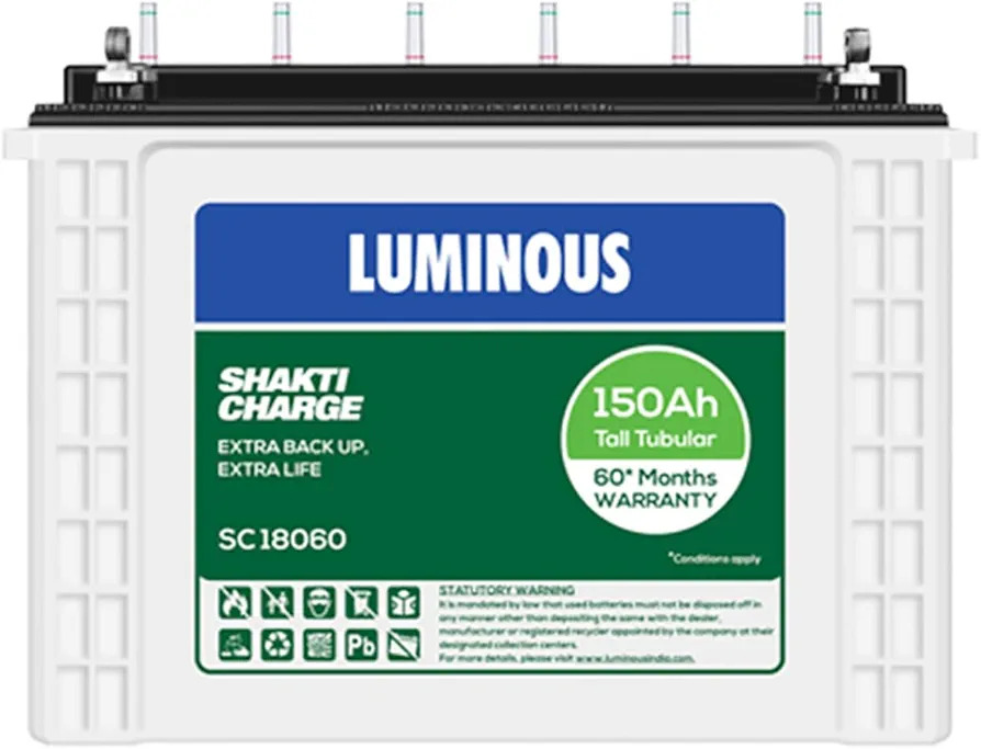 Luminous Shakti Charge SC 18060 150Ah Tall Tubular Inverter Battery