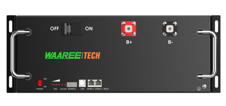 Waaree 51.2V 100Ah LiFePO4 Residential ESS Battery (5.12 kWh Solar Storage)